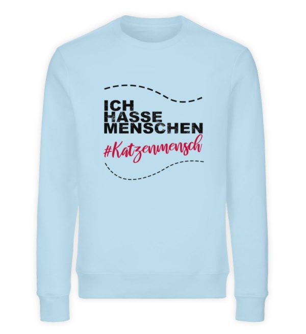 Ich hasse Menschen #Katzenmensch  - Unisex Organic Sweatshirt Mode – Bild 3
