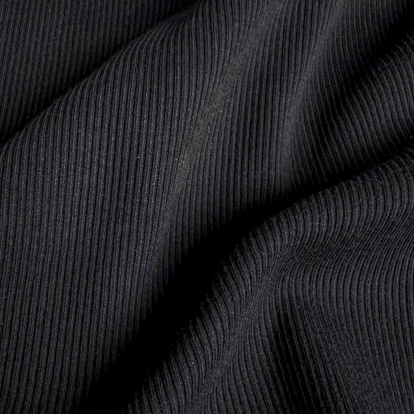 Women’s Recycled Cotton Rib Long Sleeve Top, Black Online – Bild 3