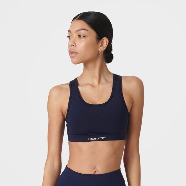 Navy Sports Bra, Stretchy Training Bra by 7Days Active Online – Bild 3