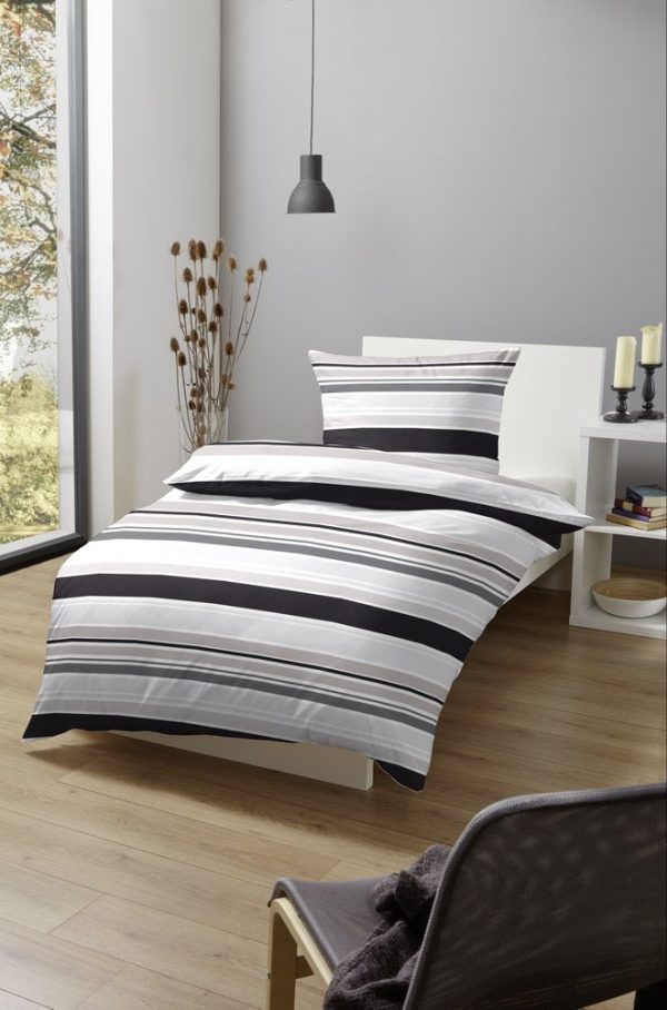 Hahn Baumwoll Premium Seersucker Gestreift Türkis Braun Grau Mode – Bild 5