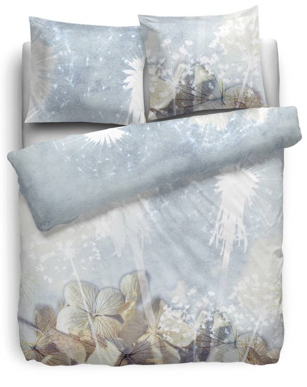 HnL Satin Bettwäsche Blumen Hellblau Ice Blau Online-Verkauf