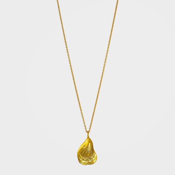 Gold or Silver Oyster Shell Pendant Necklace | By Lunar James Online-Schn?ppchen