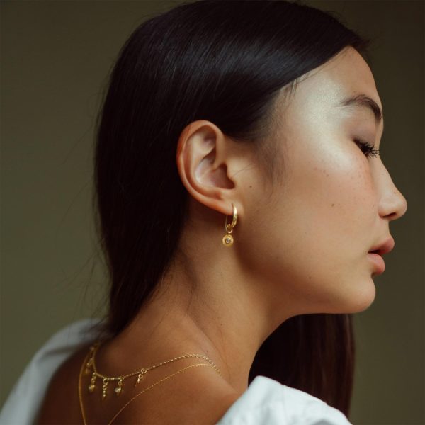 Gold Moonstone Sun Earrings, Soluna | By Lunar James Online – Bild 5