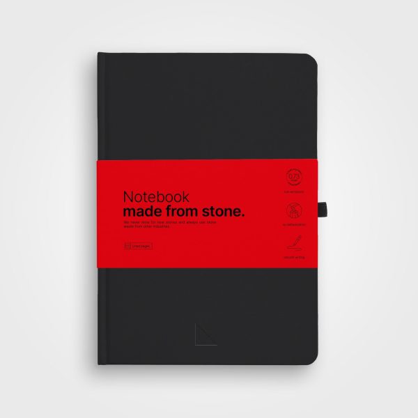 Stone paper notebook - A5 Hardcover, Charcoal black Verkauf