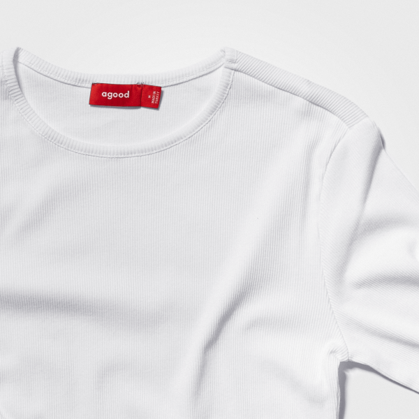 5 Pack | Women’s Rib Long Sleeve Tops, Recycled Cotton, White Verkauf – Bild 5