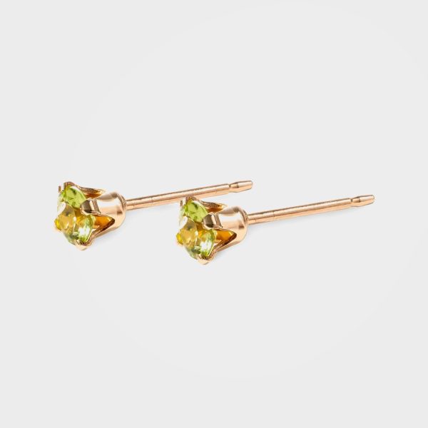 Peridot Stud Birthstone Earrings, Gold - Silver | By Lunar James Online