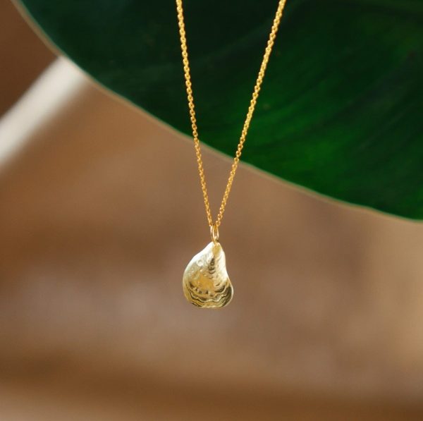 Gold or Silver Oyster Shell Pendant Necklace | By Lunar James Online-Schn?ppchen – Bild 3