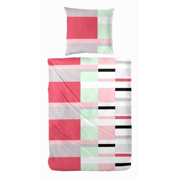 Hahn Baumwoll Seersucker Gestreift Gelb Grau Rosa Angebot – Bild 2