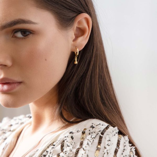 Organic Teardrop  Earrings, Tara - Gold | By Lunar James Jetzt online – Bild 2