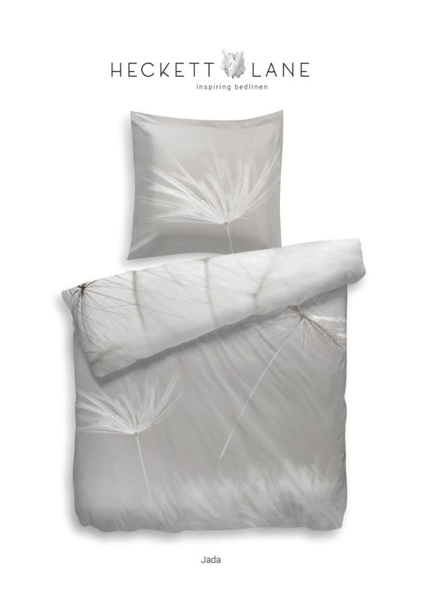 HnL Satin Wende Bettwäsche Blüten Jada Natur 135x200 cm + 80x80 cm Im Angebot