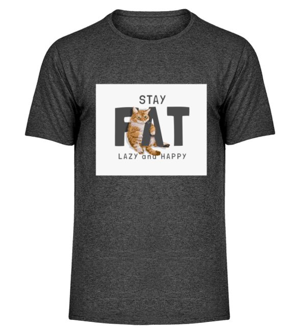 Stay fat lazy and happy  - Herren Melange Shirt Schn?ppchen – Bild 5