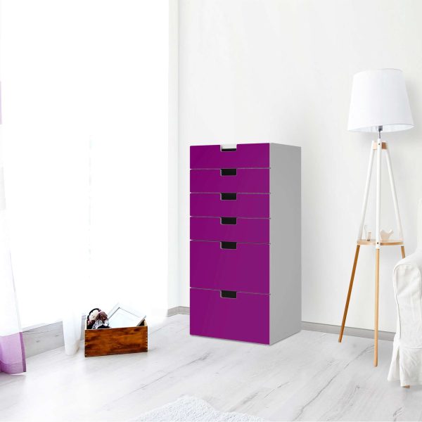 Klebefolie für Möbel IKEA Stuva   Malad Kommode - 6 Schubladen - Design: Flieder Dark Angebot – Bild 2