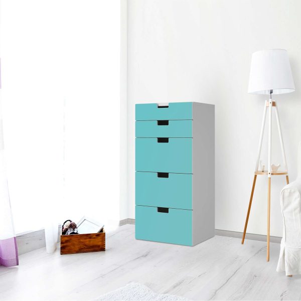 Möbel Klebefolie IKEA Stuva   Malad Kommode - 5 Schubladen - Design: Türkisgrün Light Online-Verkauf – Bild 2