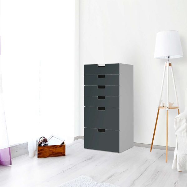 Klebefolie für Möbel IKEA Stuva   Malad Kommode - 6 Schubladen - Design: Blaugrau Dark Verkauf – Bild 2