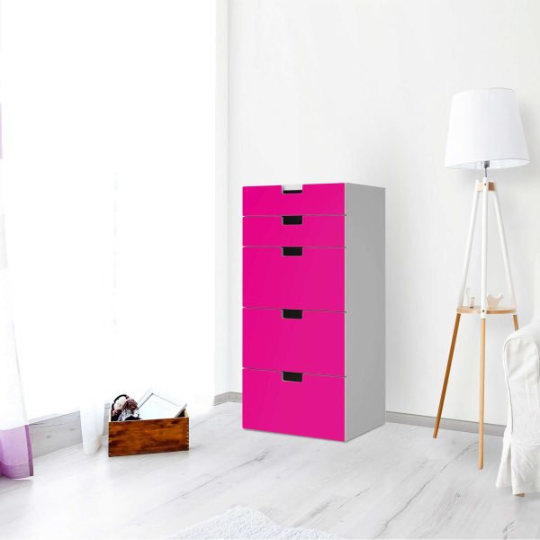 Möbel Klebefolie IKEA Stuva   Malad Kommode - 5 Schubladen - Design: Pink Dark Online-Verkauf – Bild 2