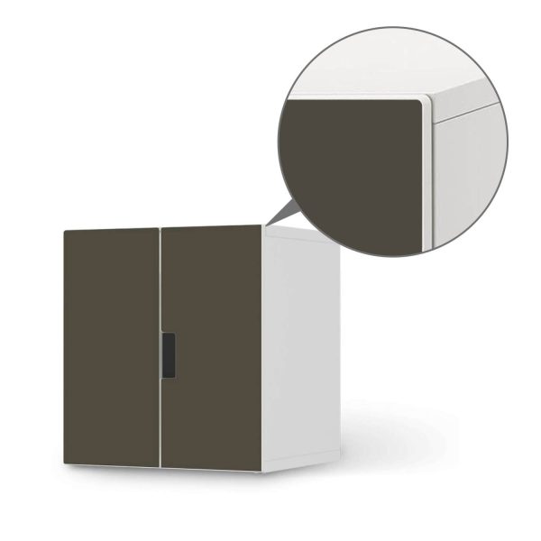 Selbstklebende Folie IKEA Stuva   Malad Schrank - 2 kleine Türen - Design: Braungrau Dark Rabatt – Bild 5
