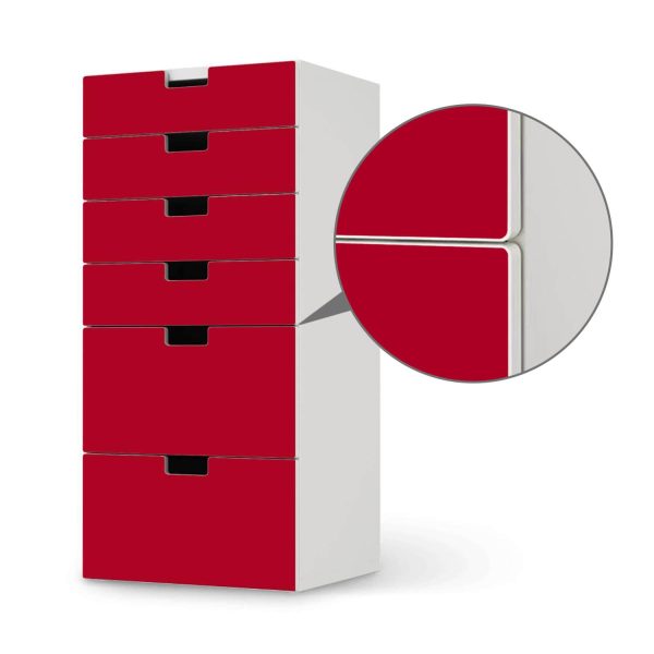 Klebefolie für Möbel IKEA Stuva   Malad Kommode - 6 Schubladen - Design: Rot Dark Verkauf – Bild 5