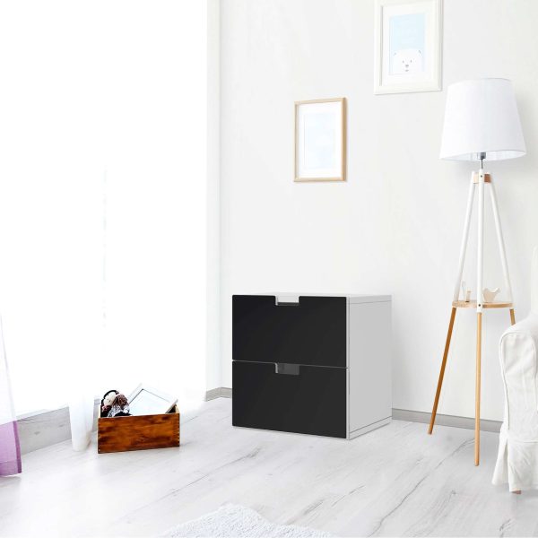Klebefolie für Möbel IKEA Stuva   Malad Kommode - 2 Schubladen - Design: Schwarz Im Angebot – Bild 2