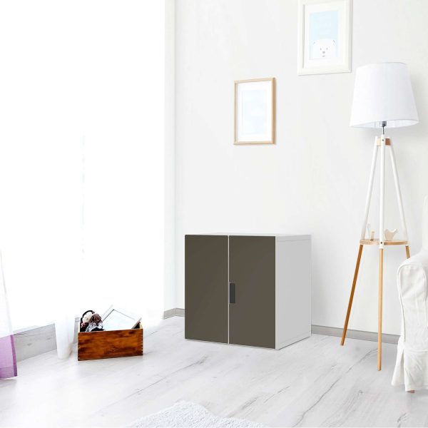 Selbstklebende Folie IKEA Stuva   Malad Schrank - 2 kleine Türen - Design: Braungrau Dark Rabatt – Bild 2