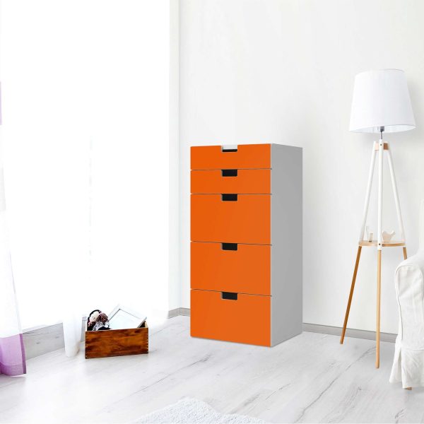 Möbel Klebefolie IKEA Stuva   Malad Kommode - 5 Schubladen - Design: Orange Dark Zu verkaufen – Bild 2