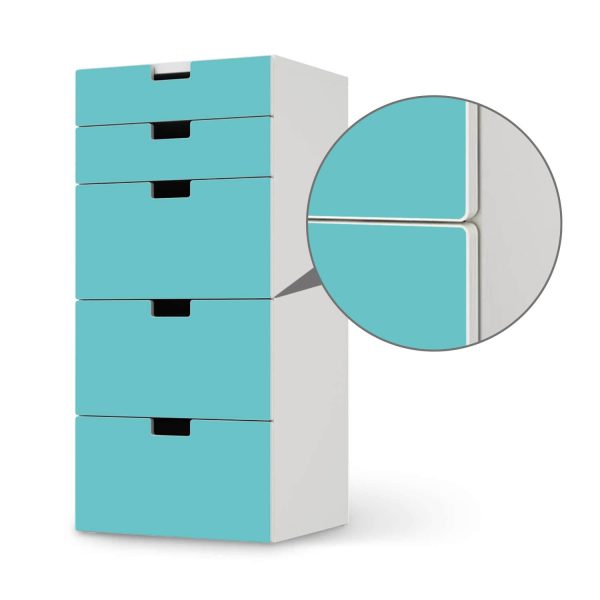 Möbel Klebefolie IKEA Stuva   Malad Kommode - 5 Schubladen - Design: Türkisgrün Light Online-Verkauf – Bild 5