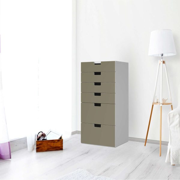 Klebefolie für Möbel IKEA Stuva   Malad Kommode - 6 Schubladen - Design: Braungrau Light Mode – Bild 2