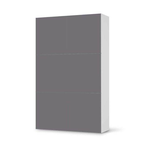 Möbel Klebefolie IKEA Besta Schrank 6 Türen (hoch) - Design: Grau Light Mode