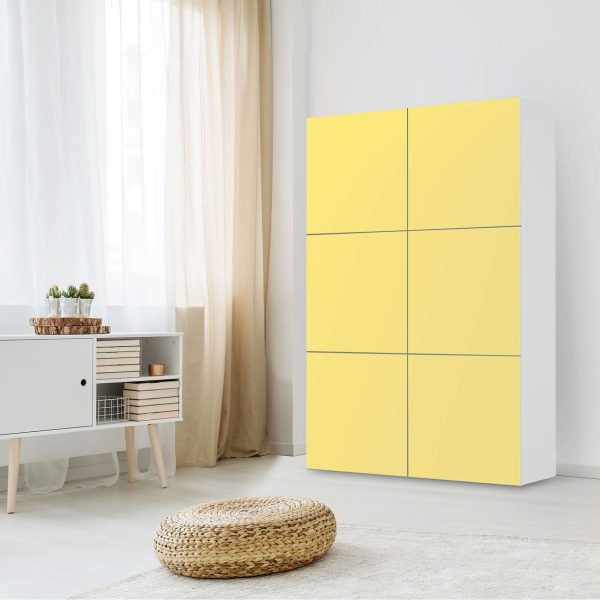 Möbel Klebefolie IKEA Besta Schrank 6 Türen (hoch) - Design: Gelb Light Verkauf – Bild 3
